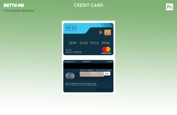 Модерен стил Шаблон за мастер картички на Финска Evli банка